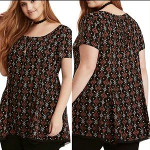 Torrid Geo Print Challis Tunic Top